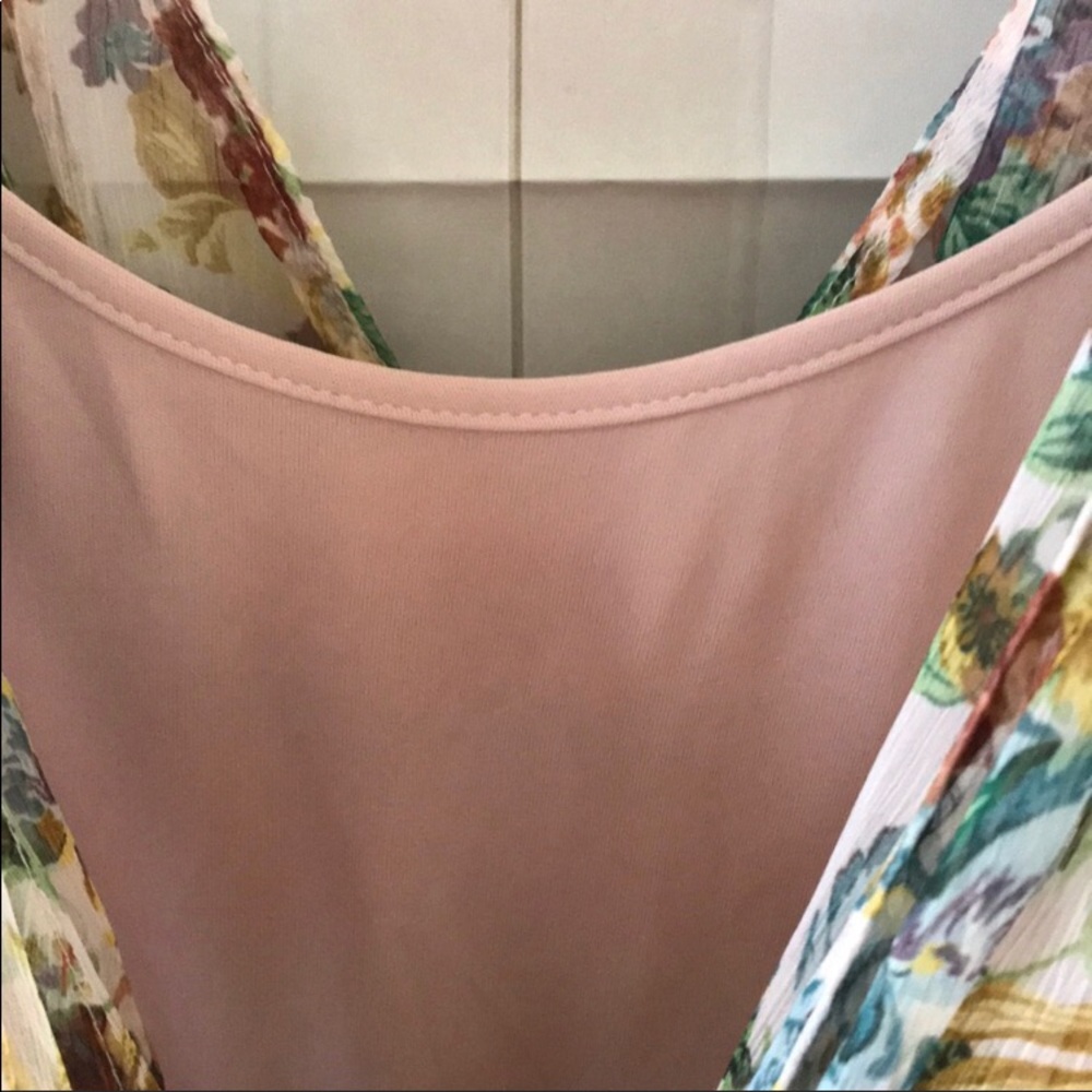 NWT ZARA SMALL CREPE FLORAL DRESS WITH LINER - Picture 4 of 6